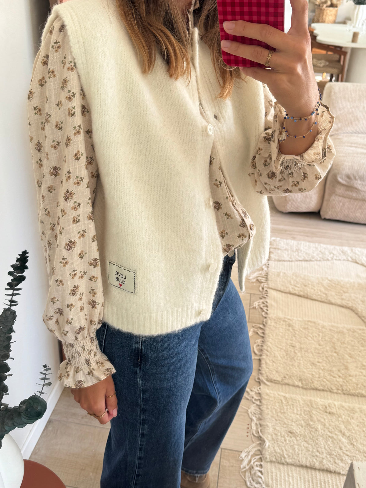 Gilet maille écru Dani