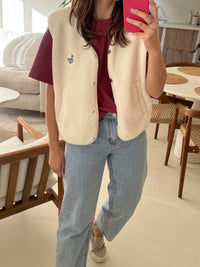 Gilet Teddy écru