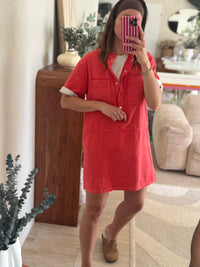 Robe en jean rouge Edwina
