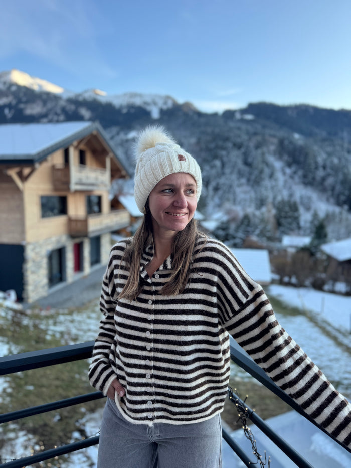 Gilet rayé chocolat