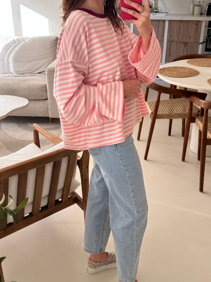 T-Shirt oversize manches longues femme