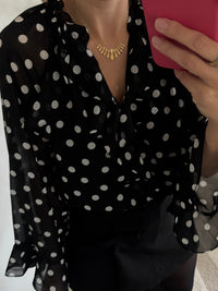 Blouse noir à pois