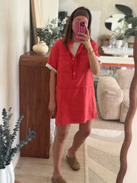 Robe en jean rouge Edwina
