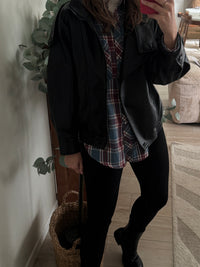 veste noire effet cuir femme