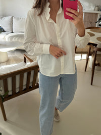 Chemise blanc à col volanté