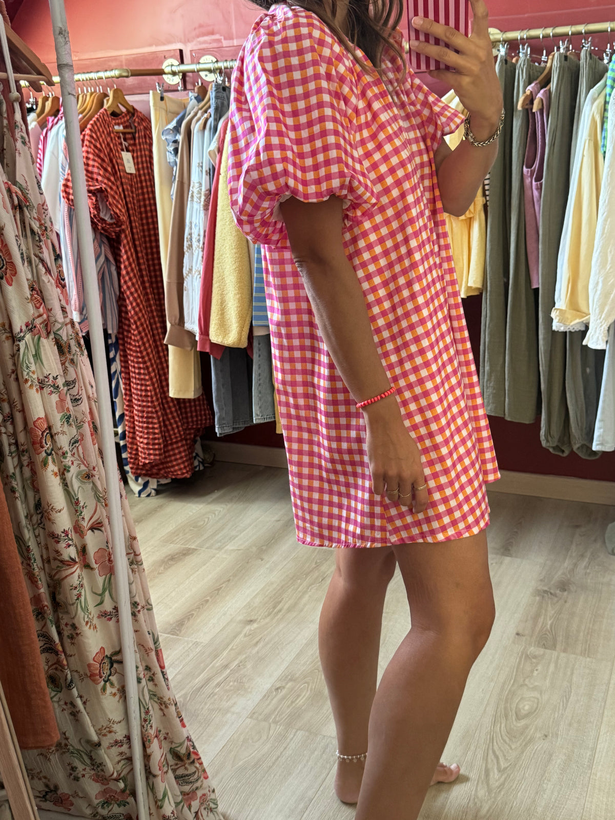Robe Vichy rose