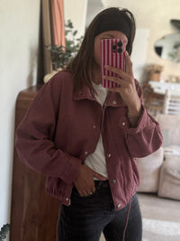 Veste en jean rose