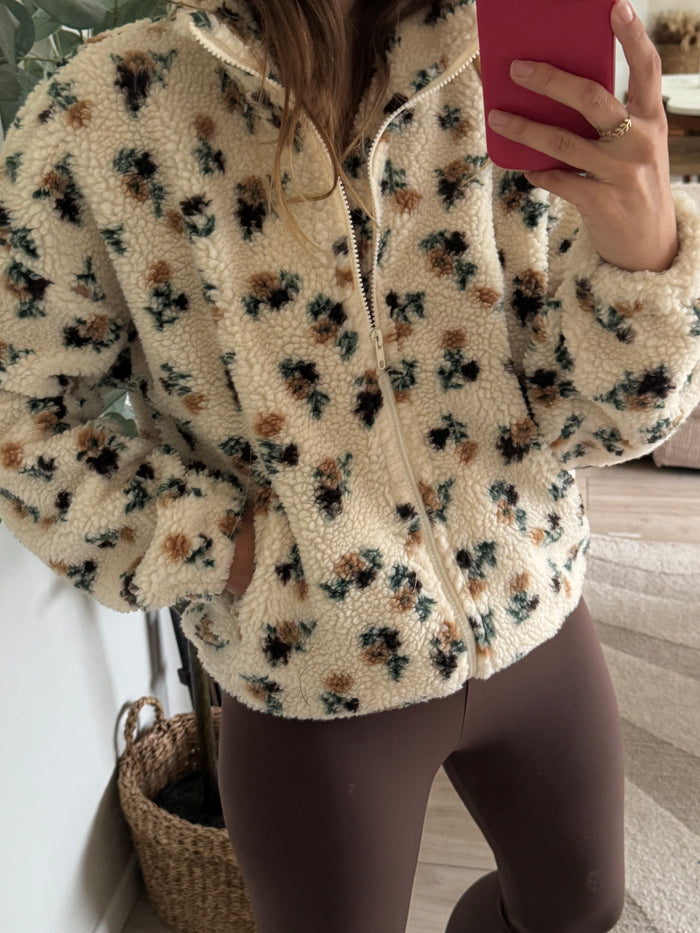 Veste polaire fleuri