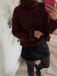 Pull col roulé Bordeaux
