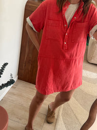 Robe en jean rouge Edwina