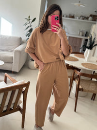 Sweat fin oversize camel