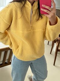 Polaire jaune femme moumoute 