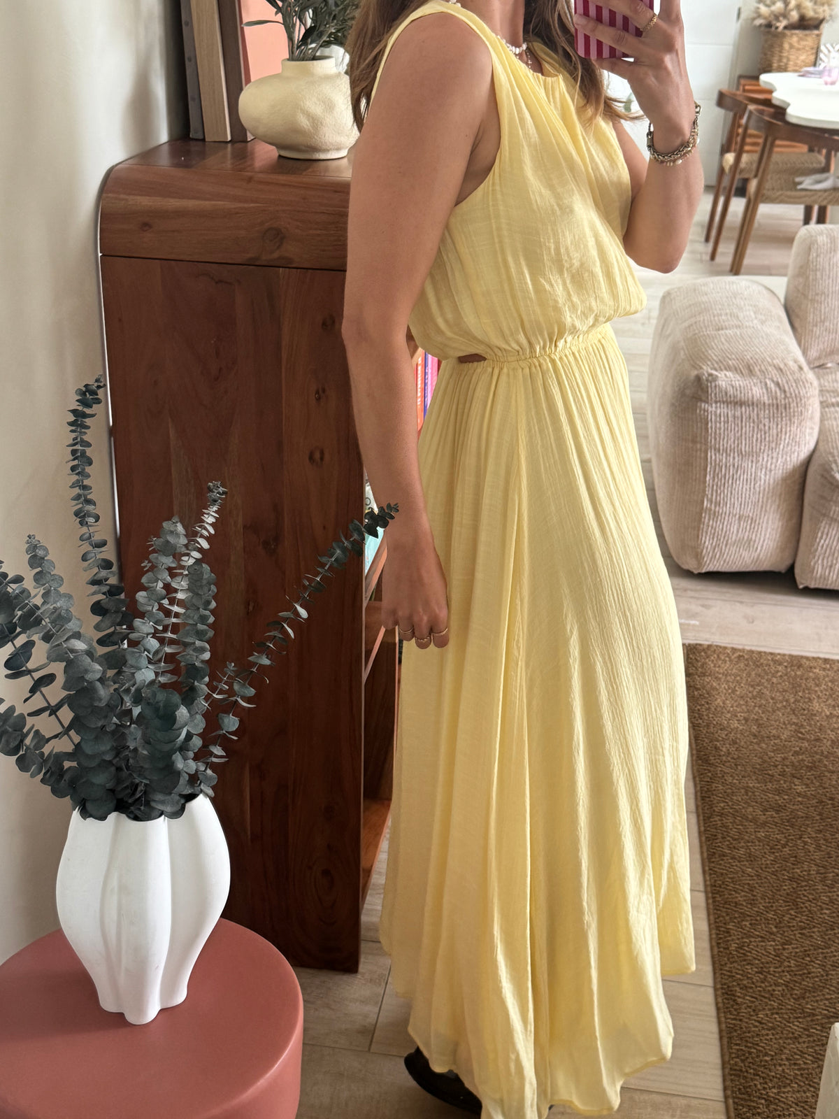 Robe longue jaune Ewan
