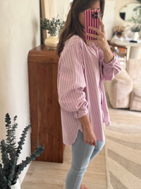 Chemise femme grande taille rose