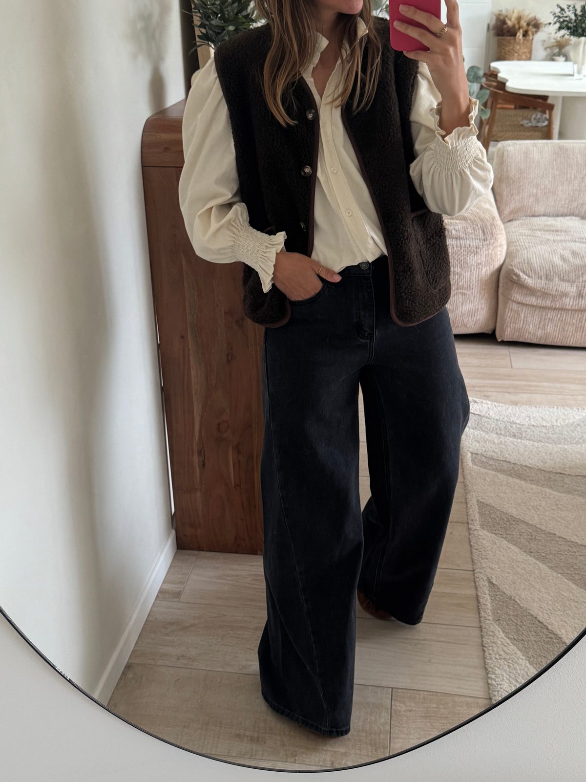 gilet teddy femme chocolat