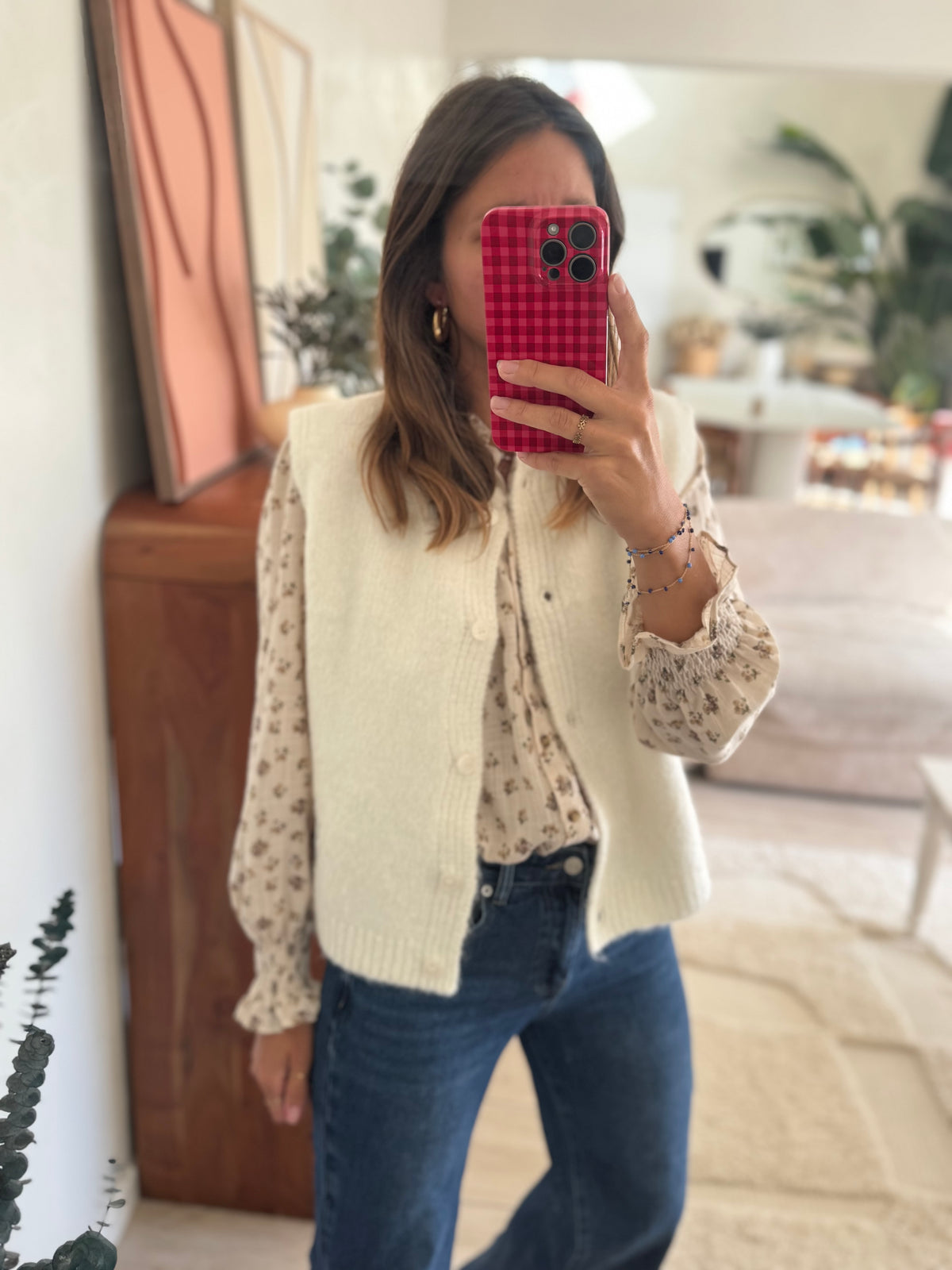 Gilet maille écru Dani