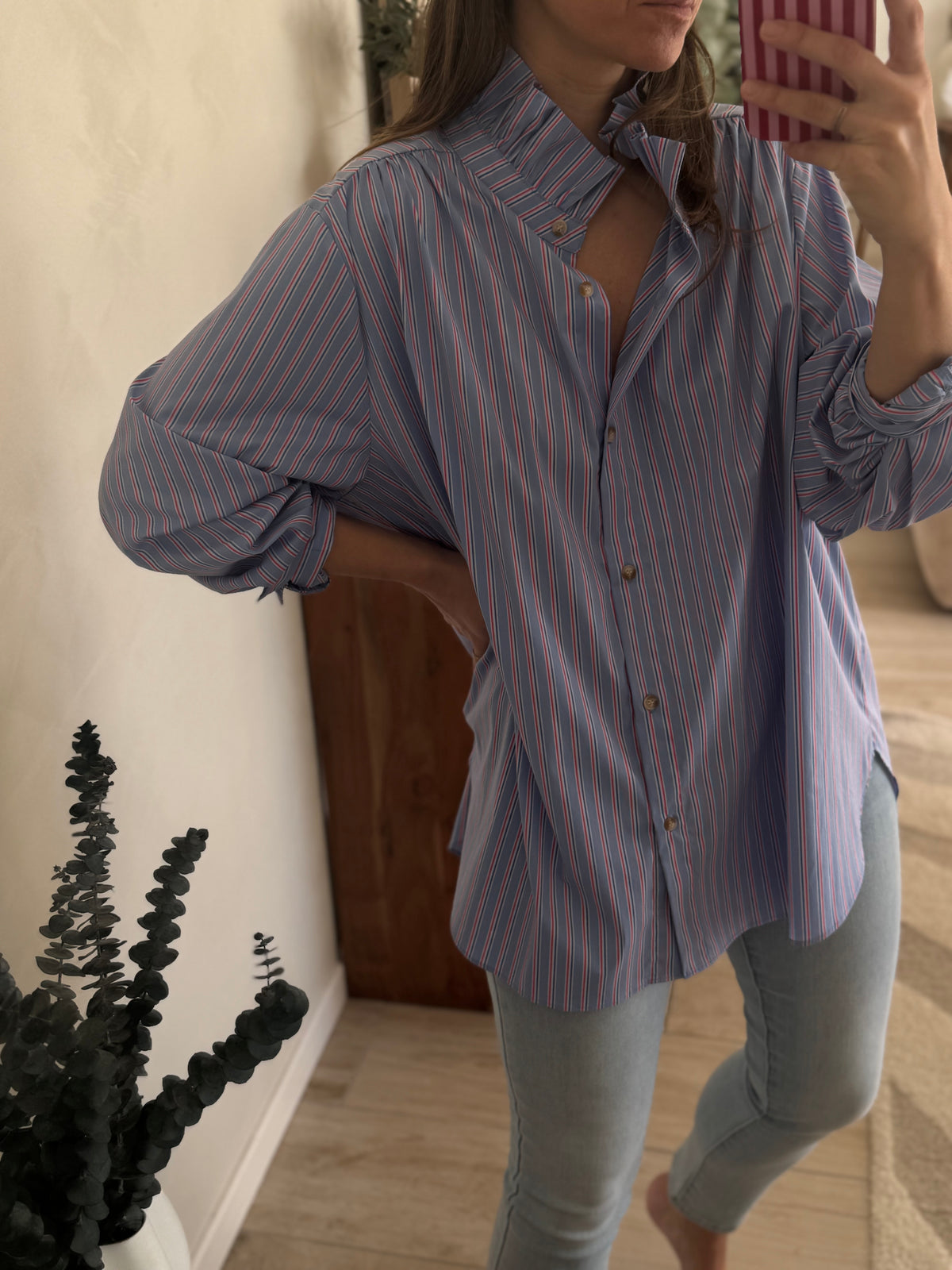 Chemise bleu à rayures