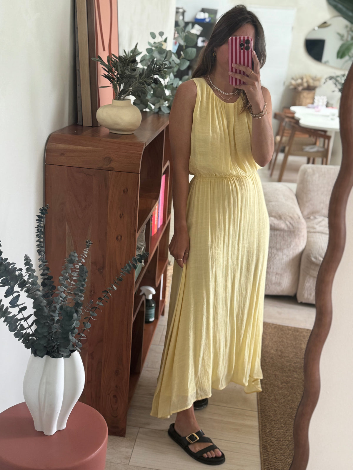 Robe longue jaune Ewan