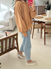 Sweat fin oversize camel
