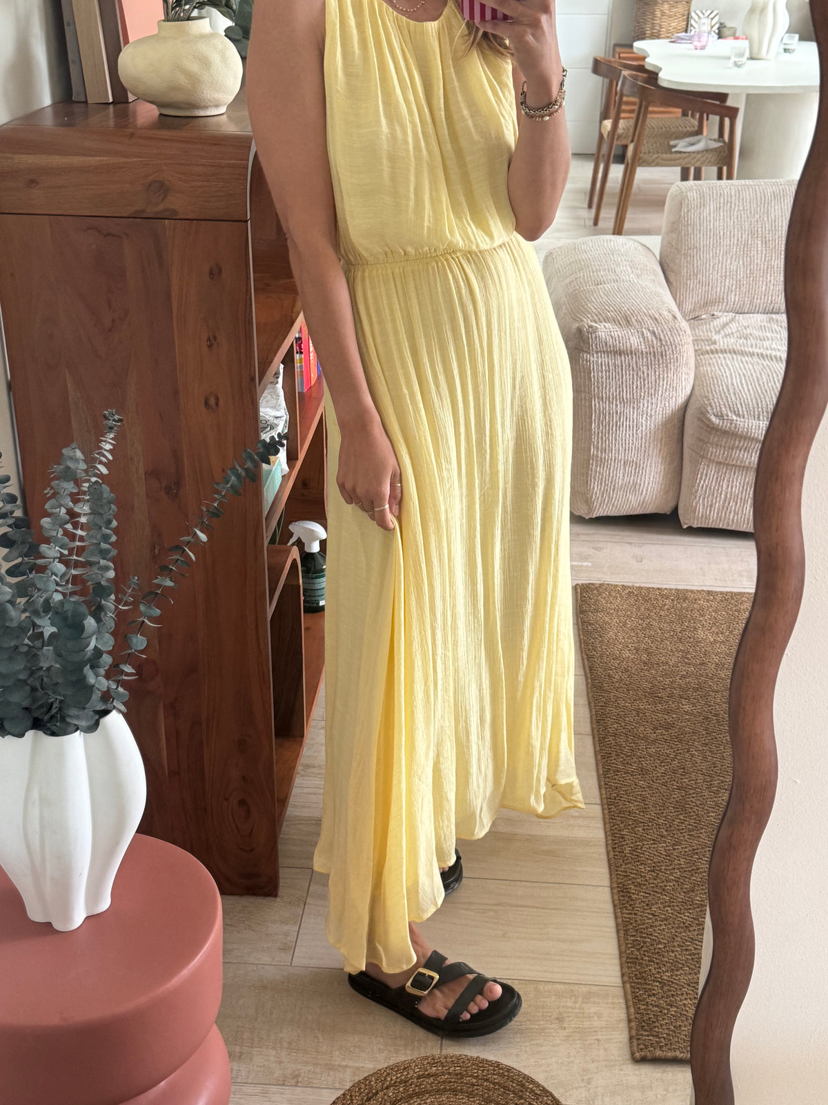 Robe longue jaune Ewan