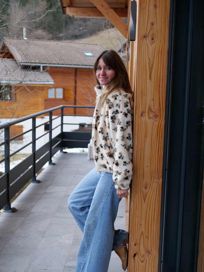 Veste polaire fleuri