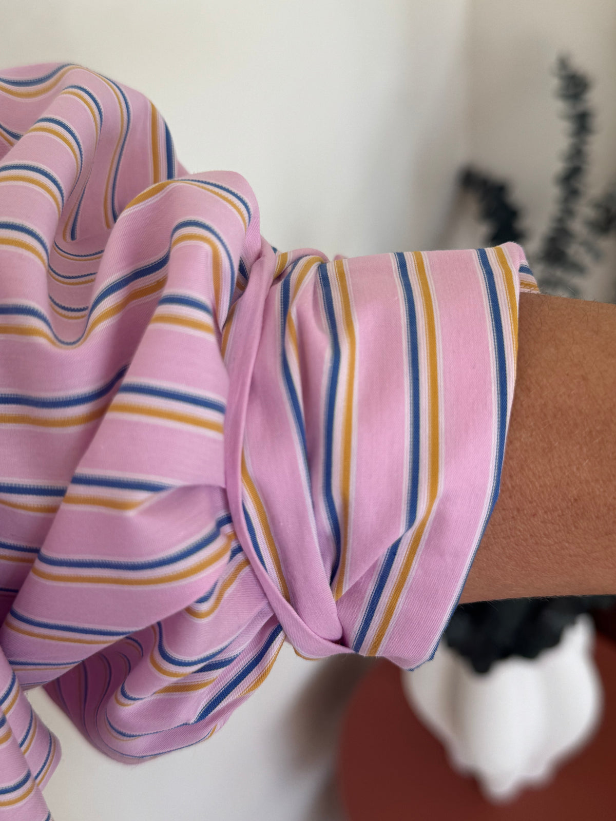 Chemise rose à rayures