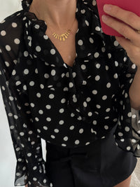 Blouse noir à pois
