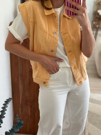 Veste en jean sans manche Violette