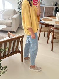 T-shirt jaune large femme