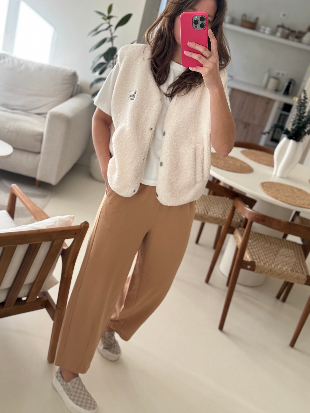 Pantalon barrel camel