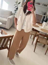 Pantalon barrel camel