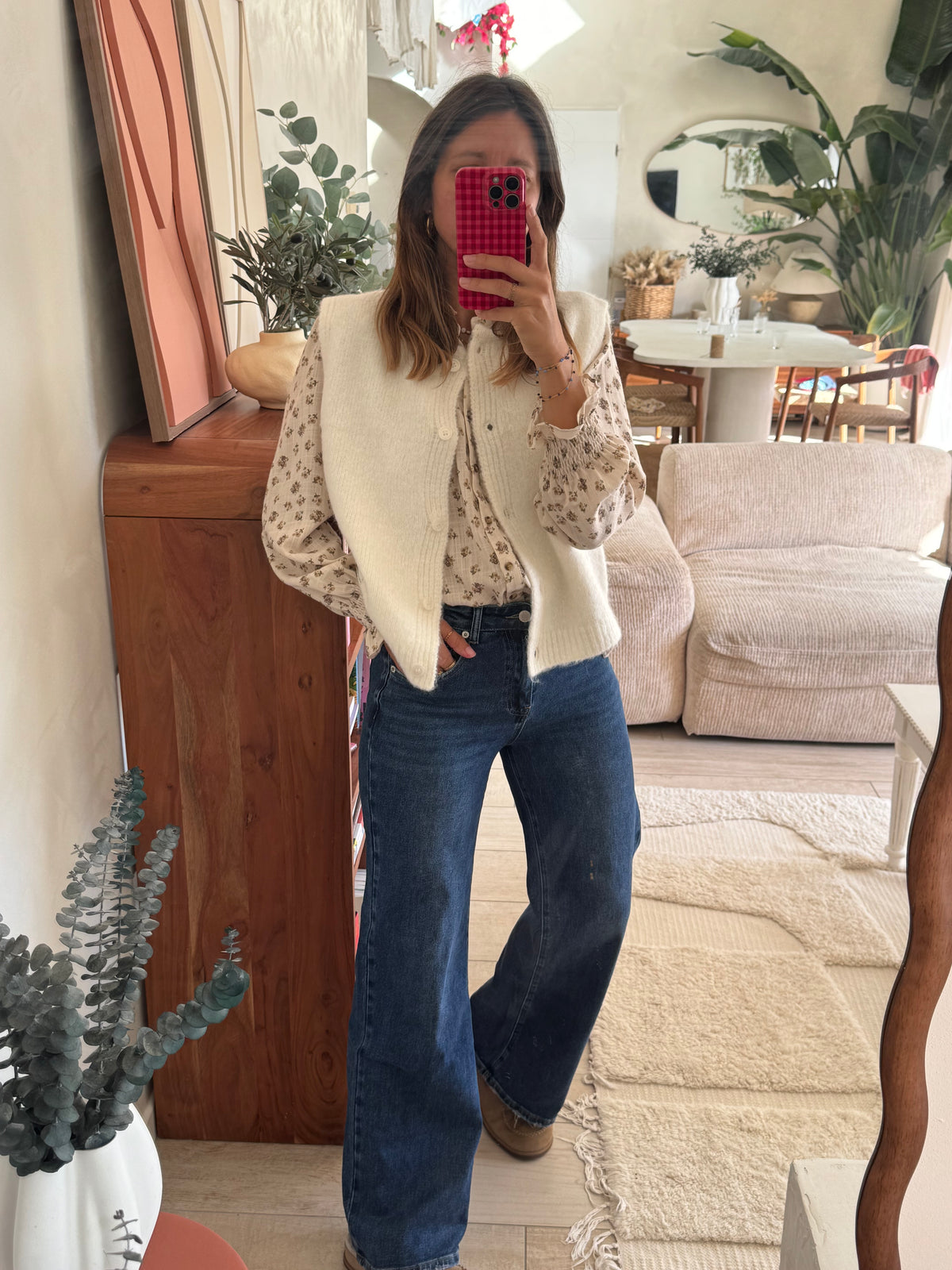 Gilet maille écru Dani