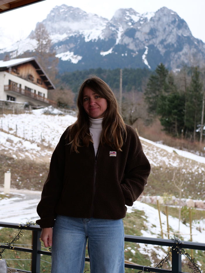 polaire zippée marron femme