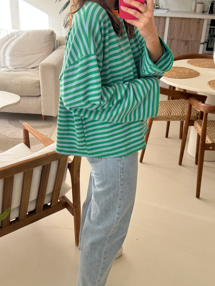 T-shirt à rayures oversize femme