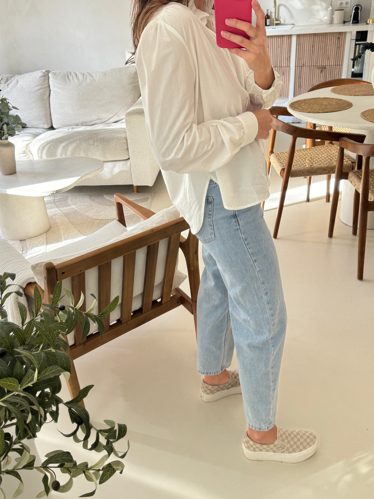 Chemise blanc à col volanté