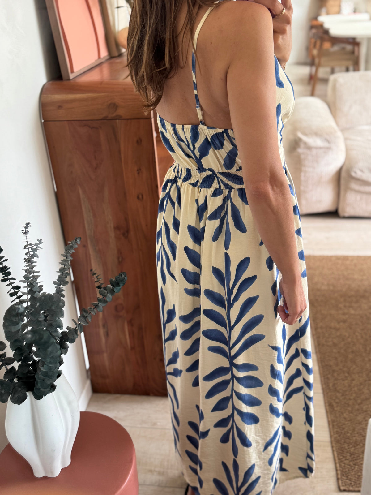 Robe écru et bleu Fanny