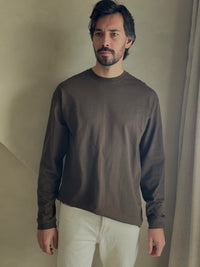 Haut marron oversize en coton Le Croisic